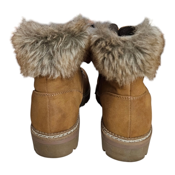 Boutique by Corkys Challenge Cognac Boot Faux Fur Size 10 - Picture 5 of 16